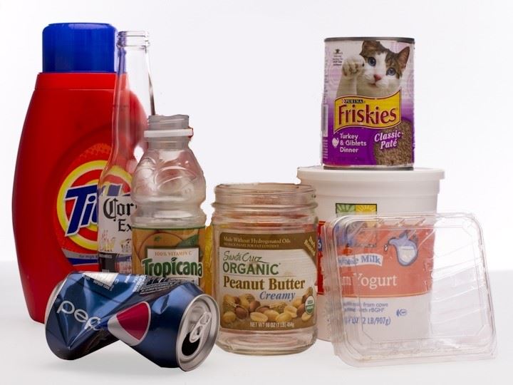 Picture of items that can go in Commingled Recycling collections