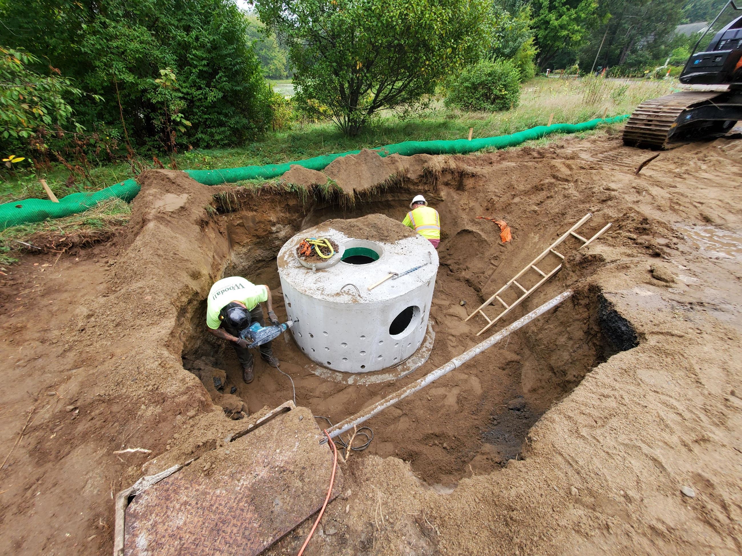 09232022_Walker Pond Improvements_Cat1_Installation of leeching manhole structure